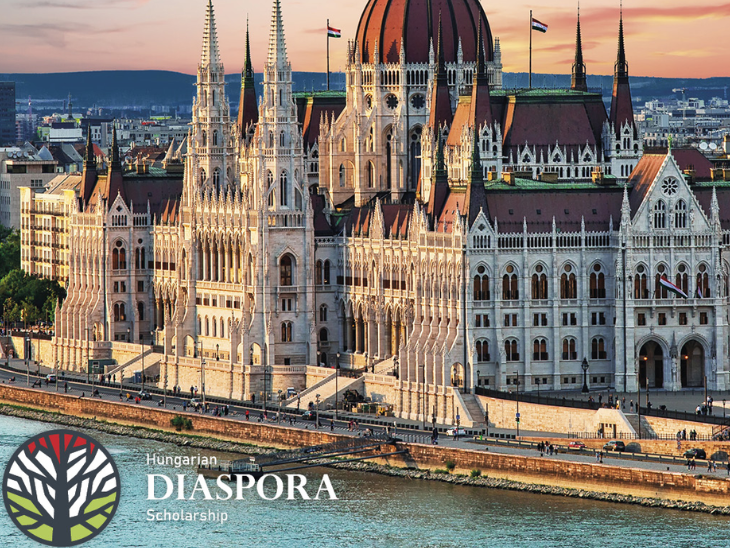 Magyar Parlament épülete Diaszpóra logóval